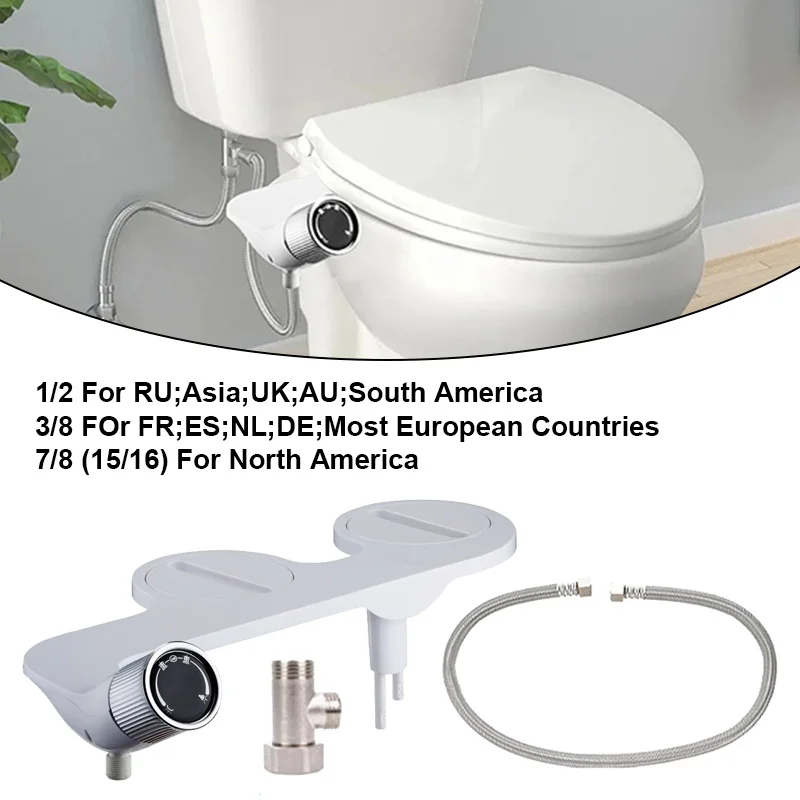 Non-electric Self-cleaning Bidet Toilet Seat Attachment Double Nozzles Adjustable Water Pressure Personal Hygiene Ass Sprayer