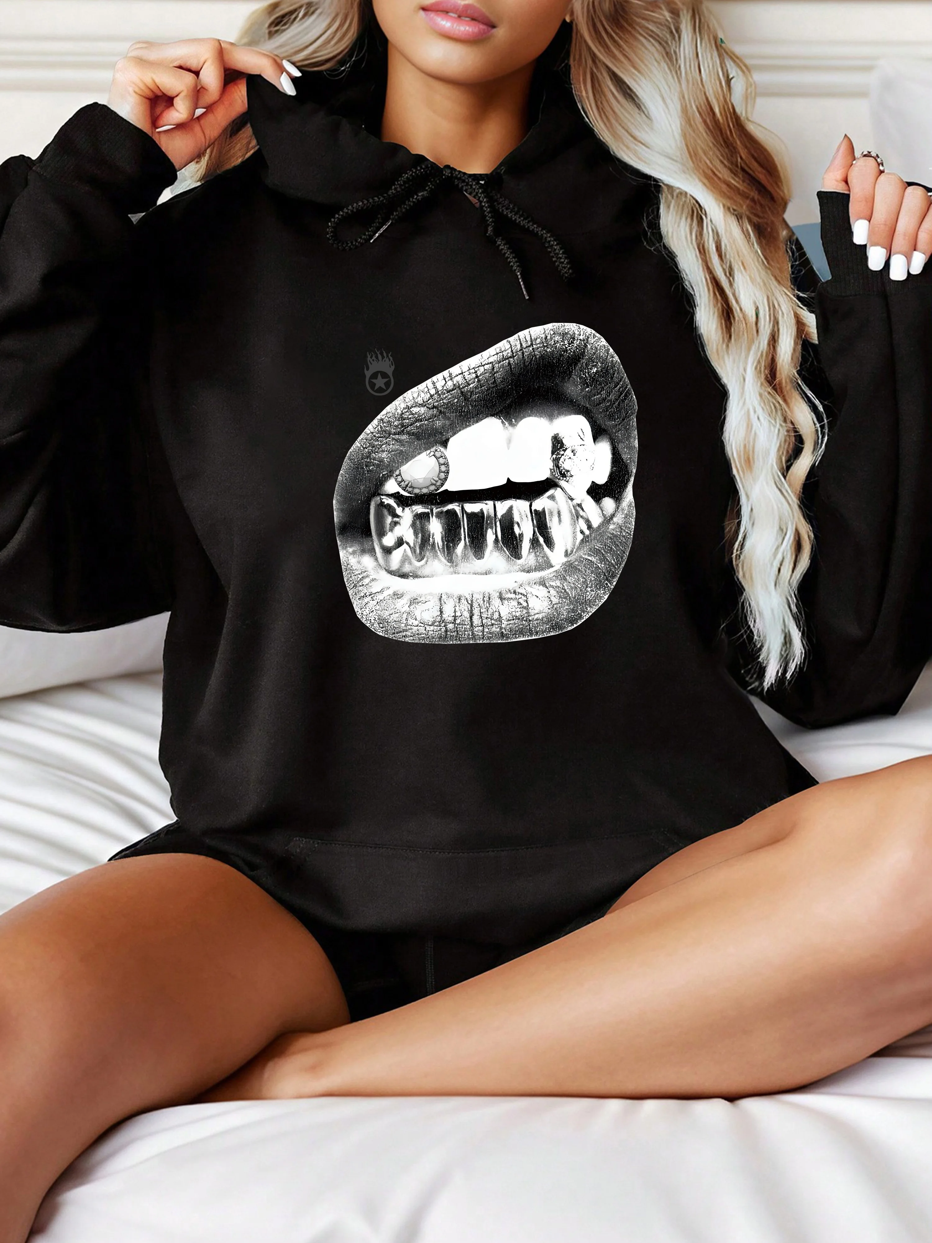 

Lips Graphic Printing Autumn and Winter Cotton Men's and Women's Hoodies Casual Outdoor Street Sports Training Brand Trend