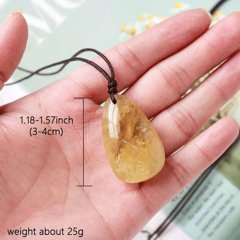 Citrine Necklace Yellow Crystal Pendant Energy Stone Charming Jewelry For Women Birthday Christmas Valentine\'s Day Gift