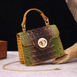 Mini Tote Bag Crocodile Pattern Flip Messenger Crossbody Bag Female Simple Shoulder Bag Small Square Lady Handbag bolsos sac