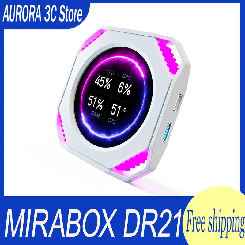 Mirabox Dr21 Case Secondary Screen 2.1-Inch Monitoring Water-Cooled Screen Synchronous Display Customized Computer Accessories