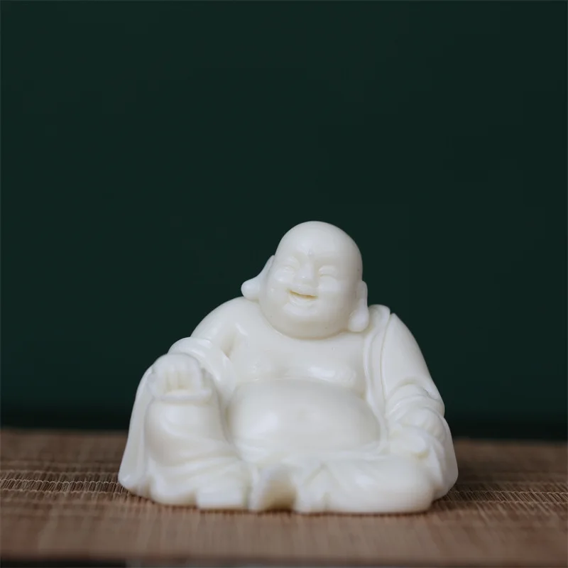 

Ivory Nut Bodhi Carving Maitreya Buddha Ornaments Big Belly Maitreya Home Living Room Coffee Table Tea Ornaments Car Car Decorat