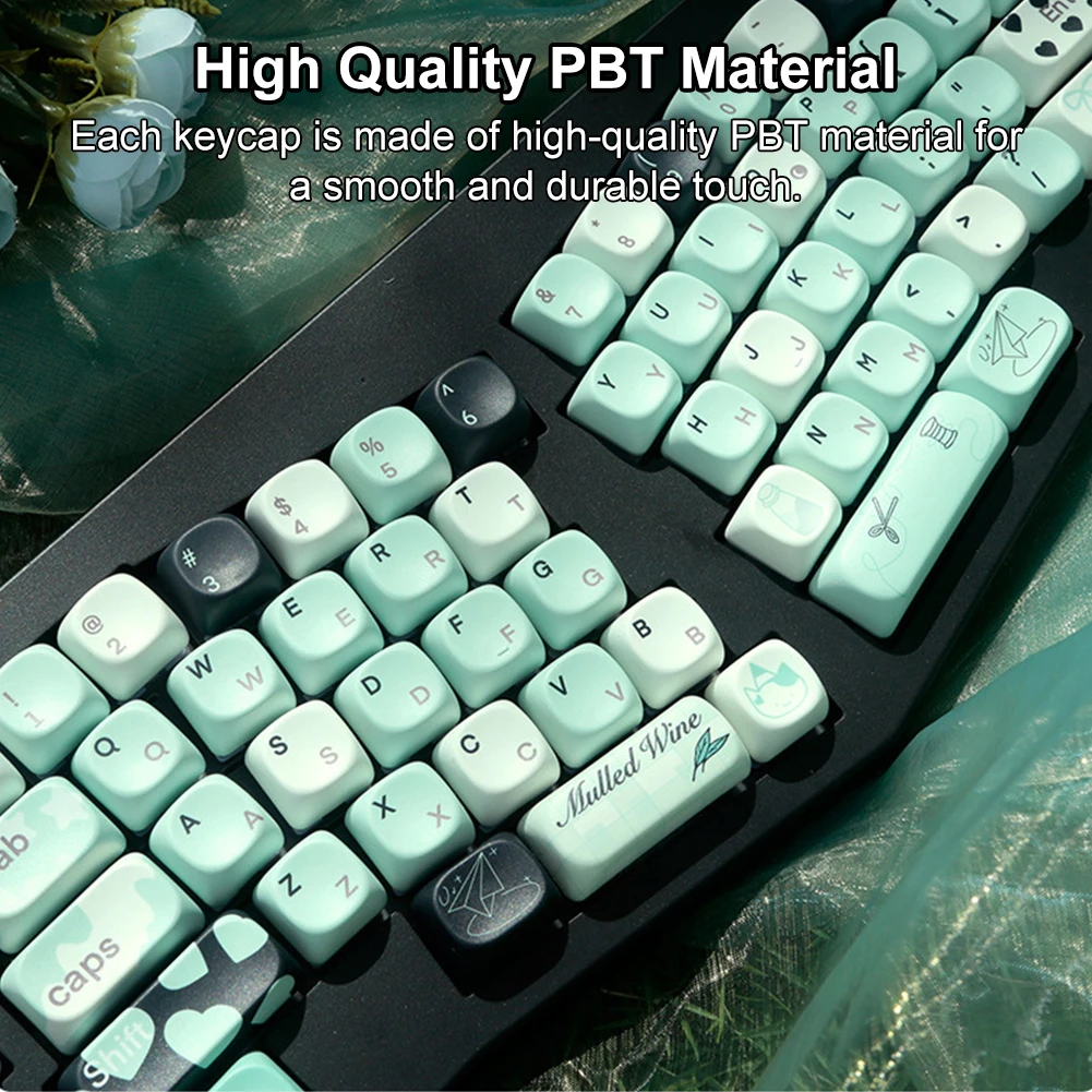 

131 Keys Set PBT Keycaps Set Cute Keycaps Key Caps for 60 65 75 100 Percent Mechanical Keyboard