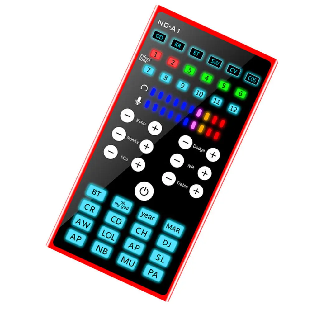 Portable Sound Card Voice Changer for Phone Computer Live Streaming Microphone Metal Dual DSP Noise Reduction Reverb Function