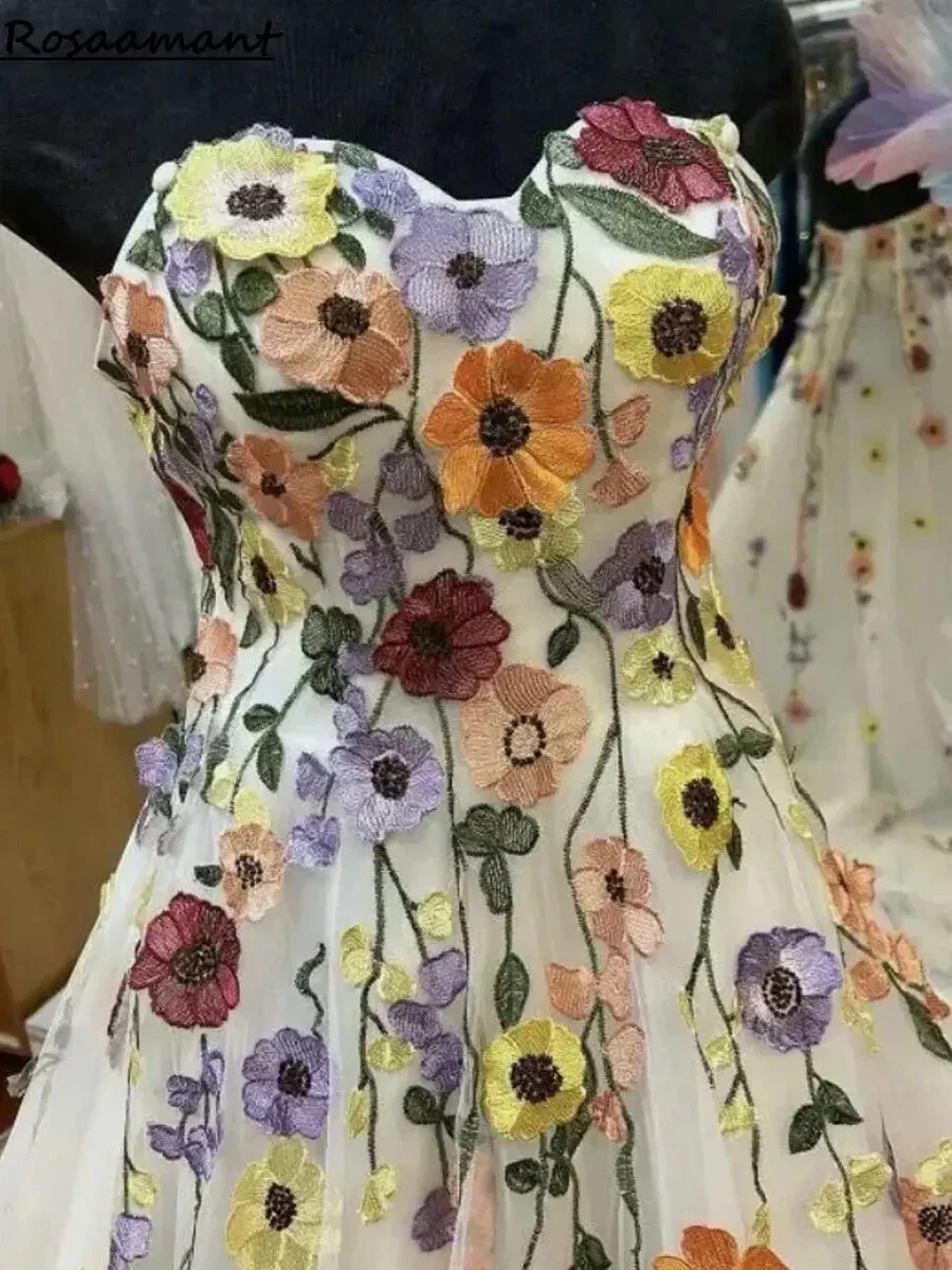 Кружевное свадебное платье с 3D цветочным принтом на шнуровке трапециевидной формы в стиле милитари в стиле бохо свадебные платья с длинным шлейфом Vestido De Novia по индивидуальному заказу