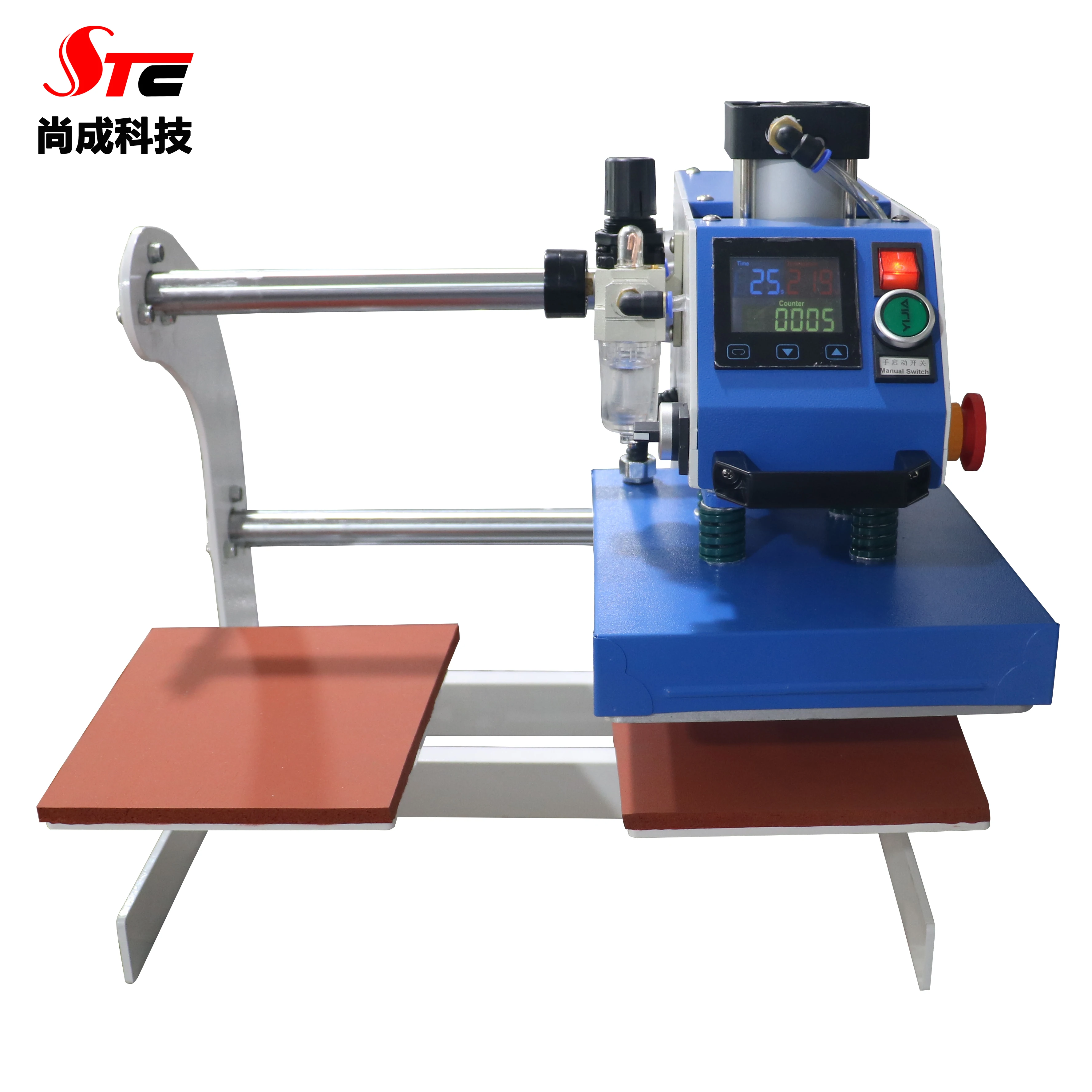 New Style Pneumatic Double Working Tables T Shirt Clothes Logo Heat Transfer Press Machine