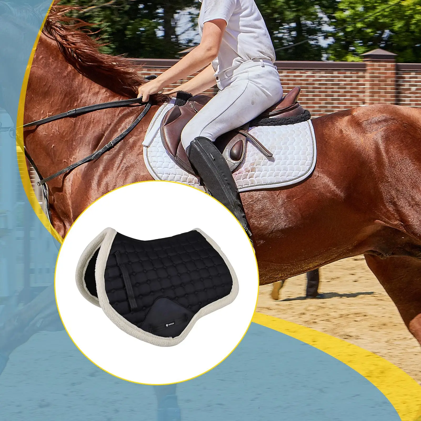 

Shock Absorption Horse Saddle Cushion Pad Non Slip Sweat Absorbing Riding Seat Mat Equestrian Accessory for Training