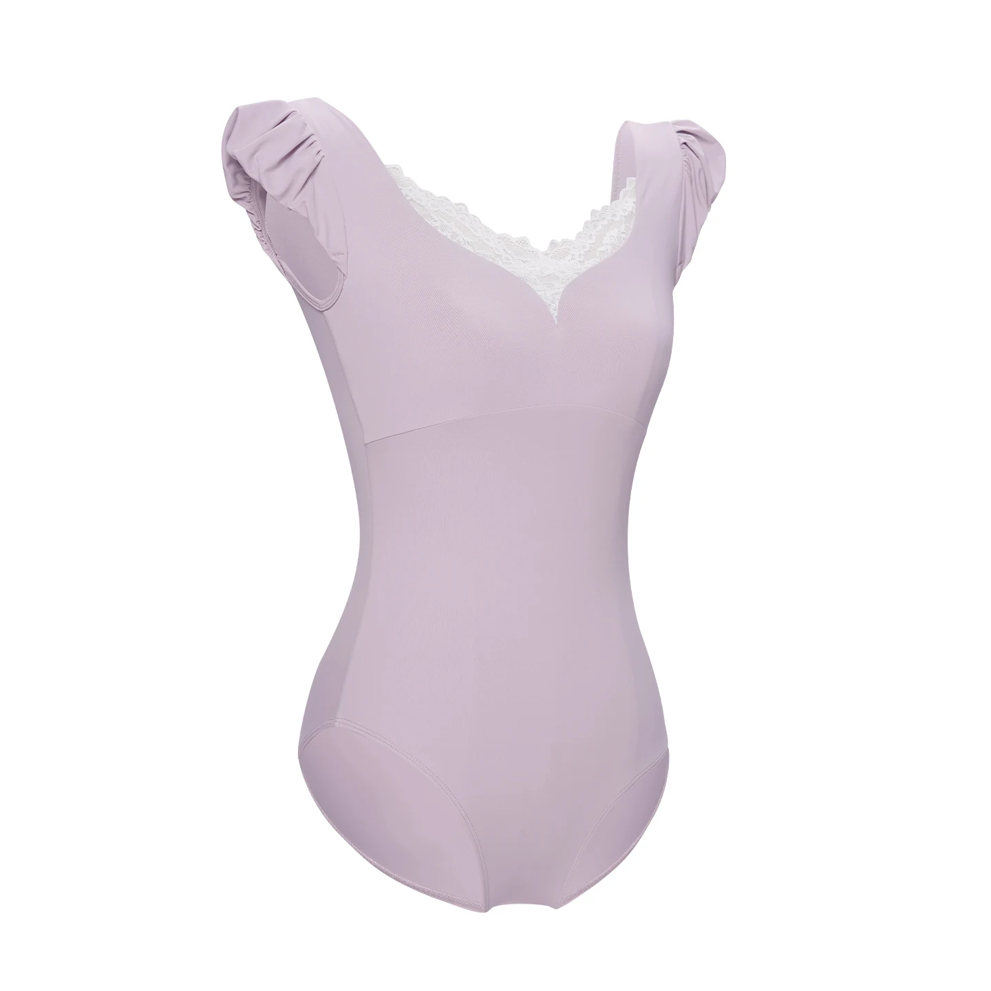 Woman Ballet Leotards V Neck Short Sleeves Dance Leotards Mesh Splice Ballet Bodysuit Adult High Stretchy Gymnastics Leotard