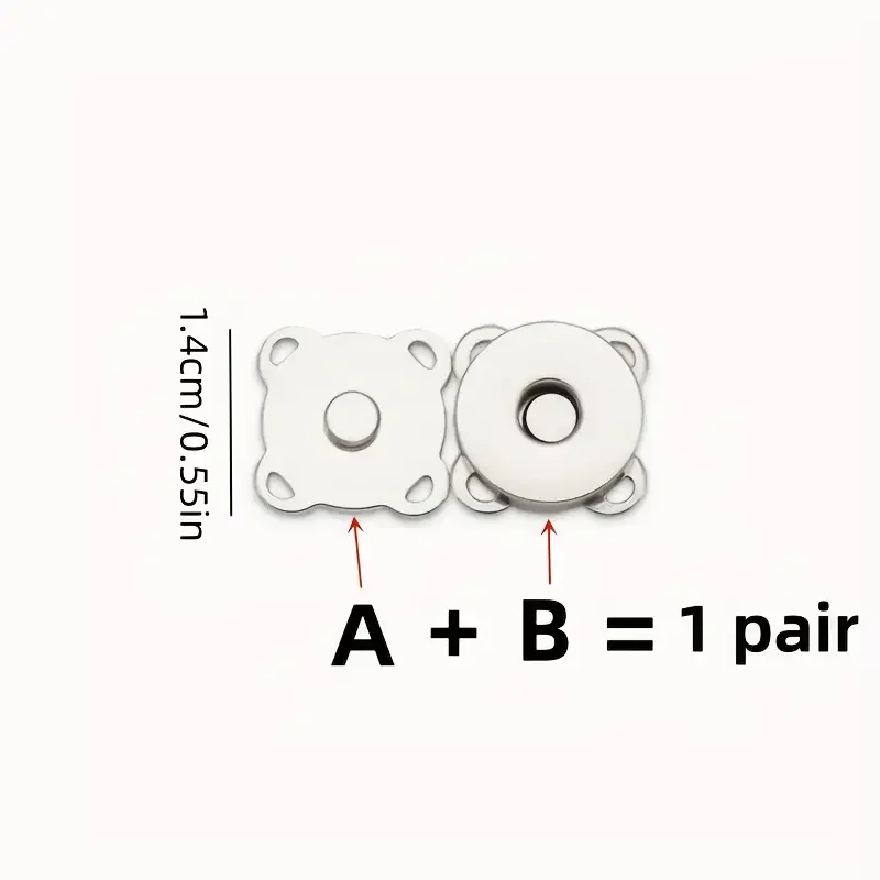 正方形の磁気スナップファスナー、クラスボタン、ハンドバッグ、財布、財布、クラフト、バッグ、パーツ、アクセサリー、ピックカラー、11mm、15mm、19mm、5セット、8セット