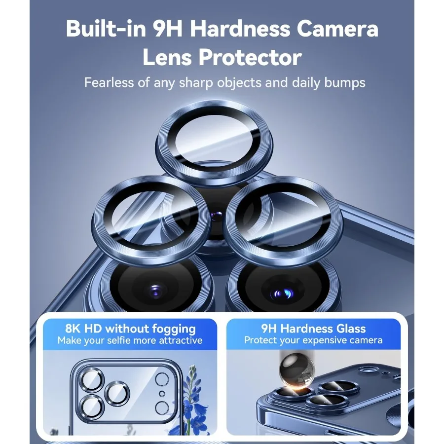 아이폰 17 프로 맥스용 반투명 보호 케이스, 풀 카메라 렌즈 보호 및 군사 등급 낙하 방지 기능 포함, 1X S 포함