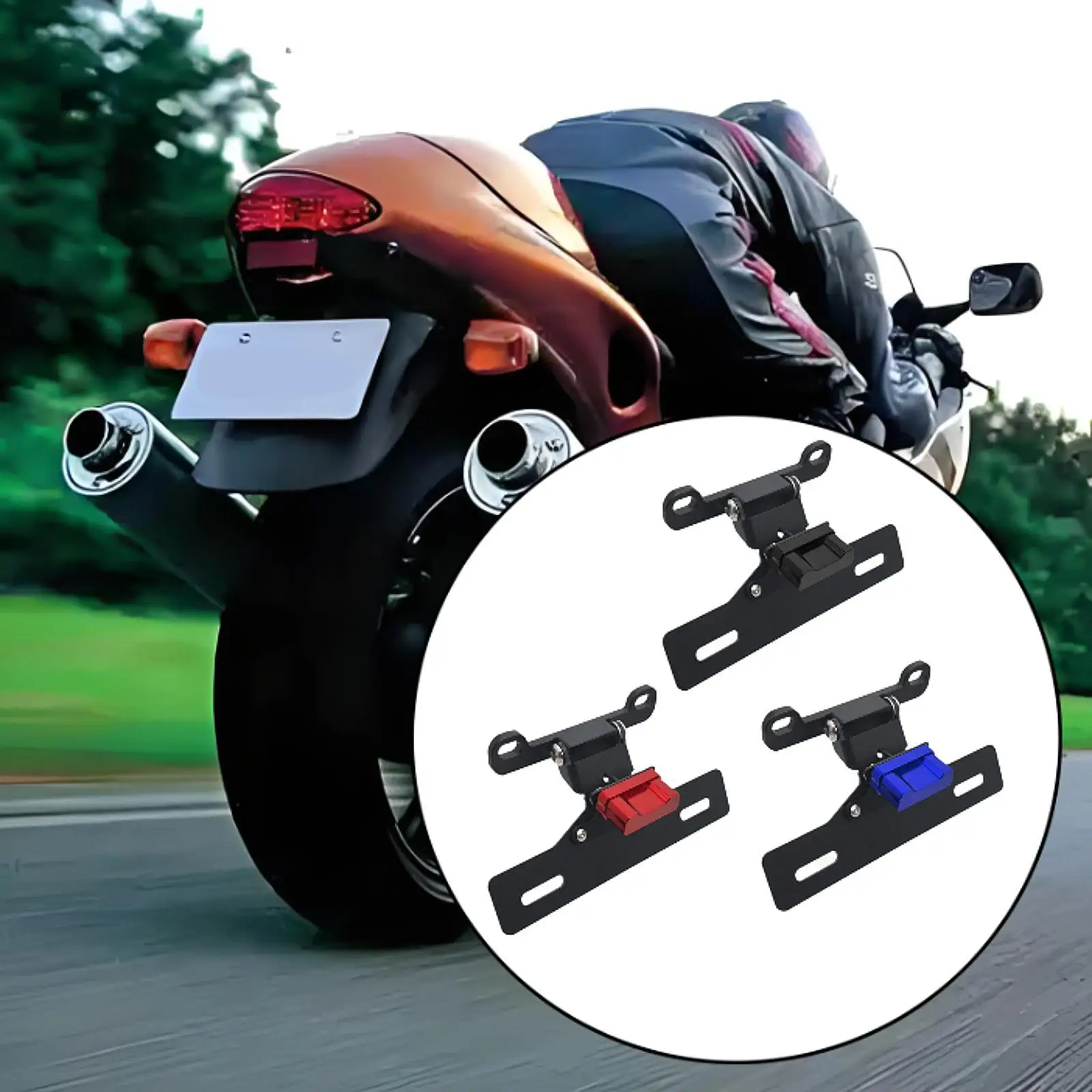 

Motorcycle License Plate Bracket Metal Mount Easy to Install License Frame Holder Replacement Part for Suzuki GSX1300R Hayabusa