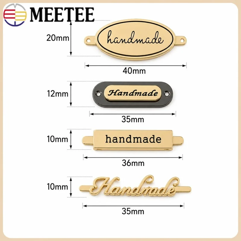 10-20Pcs 10/12x35/50mm Metal Decorative Tag Labels Handcraft Sewing Buckles for Luggage Dog Collar Shoes Bag Hardware Accessory view 3
