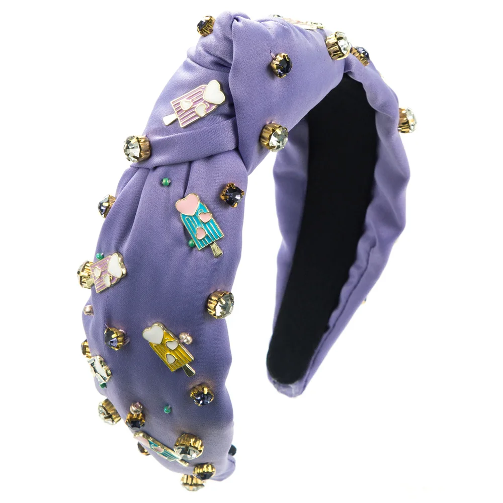 Spring Fashion New Baroque Headband Hand Sewn Gemstone Pearl Headband Personalized Ice Cream Accessories Hair Accessories 5
