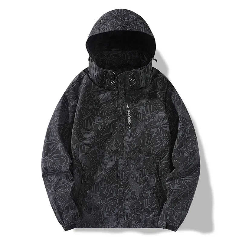 2024 Men Camouflage Print Hooded Outdoor Jackets Waterproof Lightweight Windbreaker Jacket Male Coats Spring Unisex Outwear