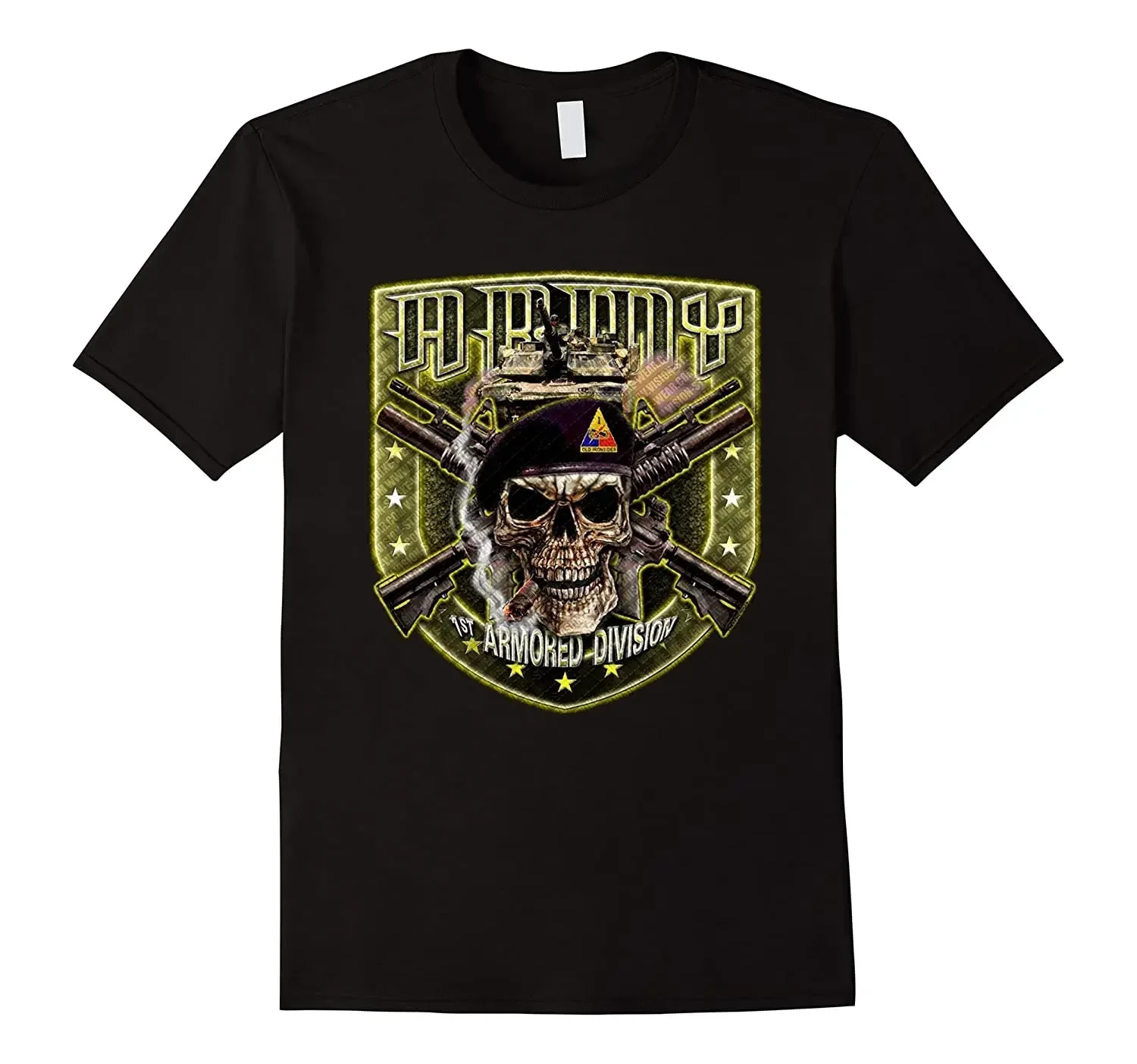 

US Army 1st Armored Division T-Shirt 100% Cotton O-Neck Summer Short Sleeve Casual Mens T-shirt Size S-3XL