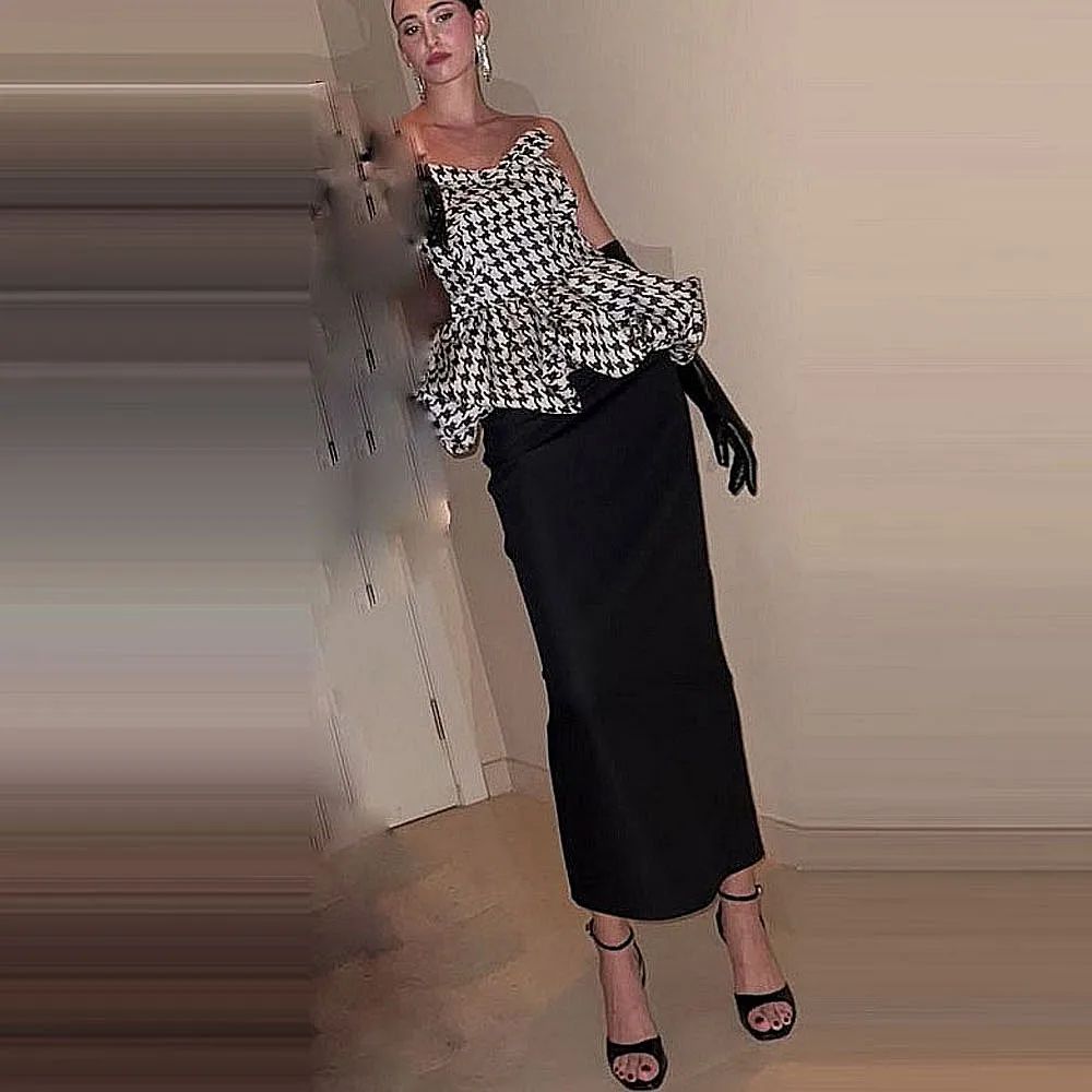 

Модные черные атласные юбки-футляры для женщин, вечерняя юбка до щиколотки на день рождения без верха, офисная женская юбка на заказ