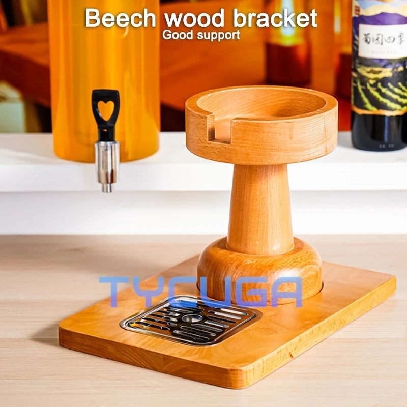 3л/6л/9л прозрачный диспенсер для сока из нержавеющей стали с деревянной подставкой, диспенсер для холодных напитков для вечеринок, ресторанов, отелей