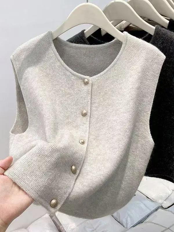 Femmes rondes Ne Svel gilet vêtements d'extérieur Cardigan ort tricoté haut en laine printemps automne nouveau Sle maman Faion