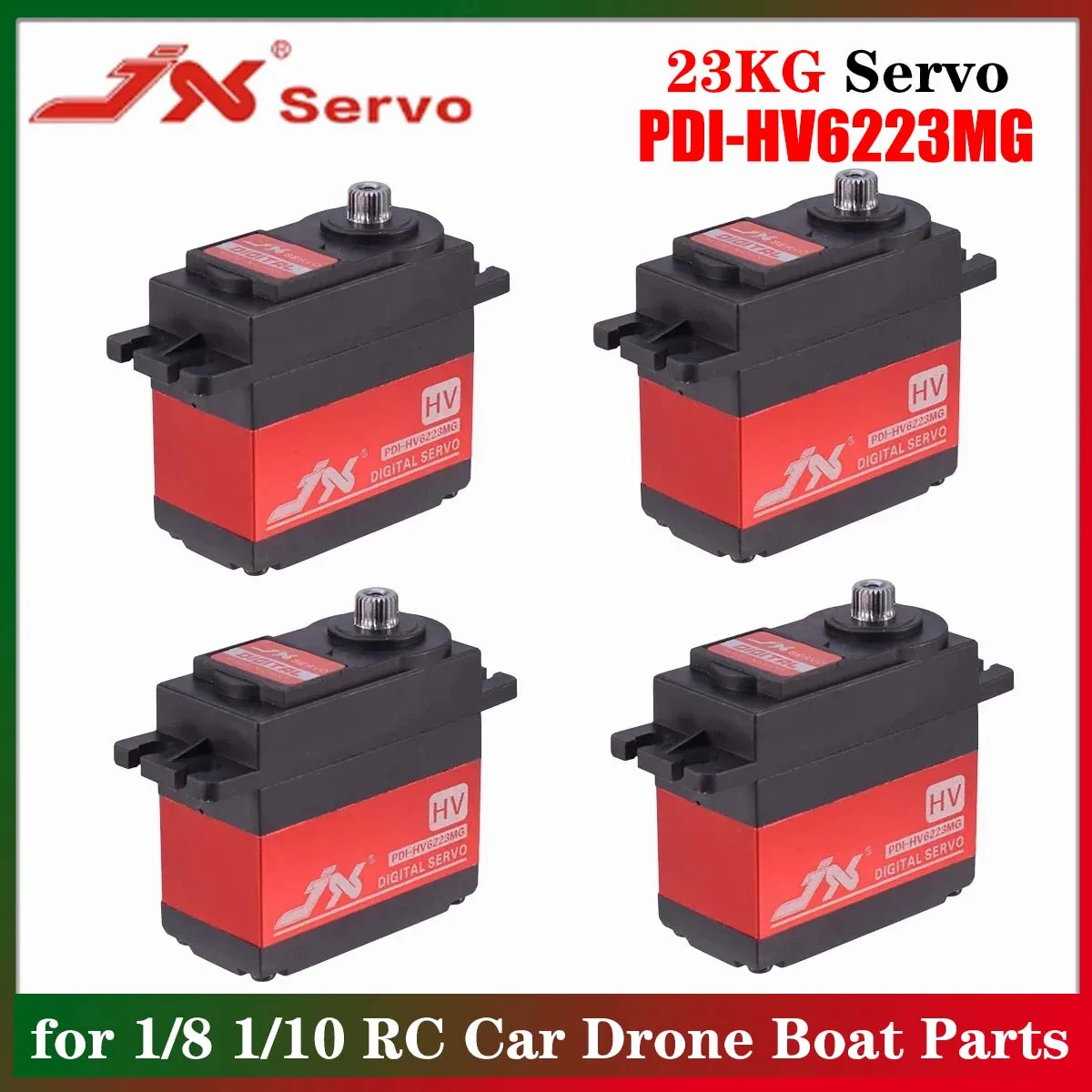 

1/2/4 шт. JX 23 кг HV Стандартный цифровой сервопривод PDI-HV6223MG Металлическая шестерня 6-8,4 В для 1/8 1/10 RC автомобиля Дрон Лодка Самолет Робот Запчасти