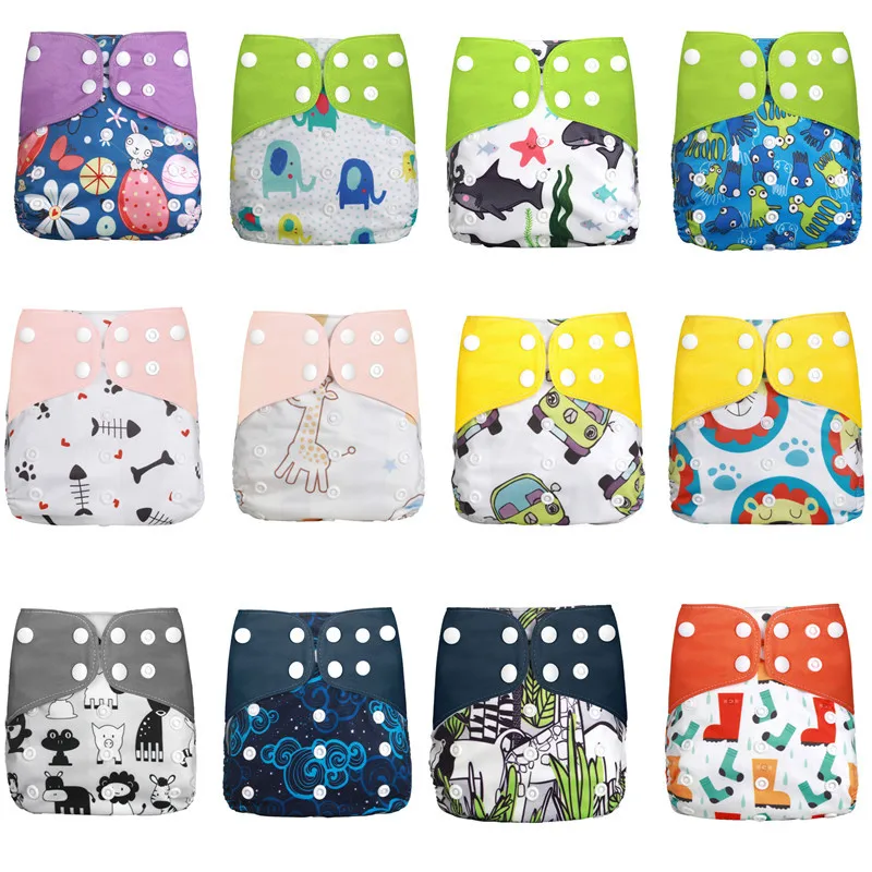 New 1 Piece Washable Eco-Friendly Cloth Diaper Adjustable Nappy Reusable Cloth Diapers Fit 0-3years 3-15kg Baby