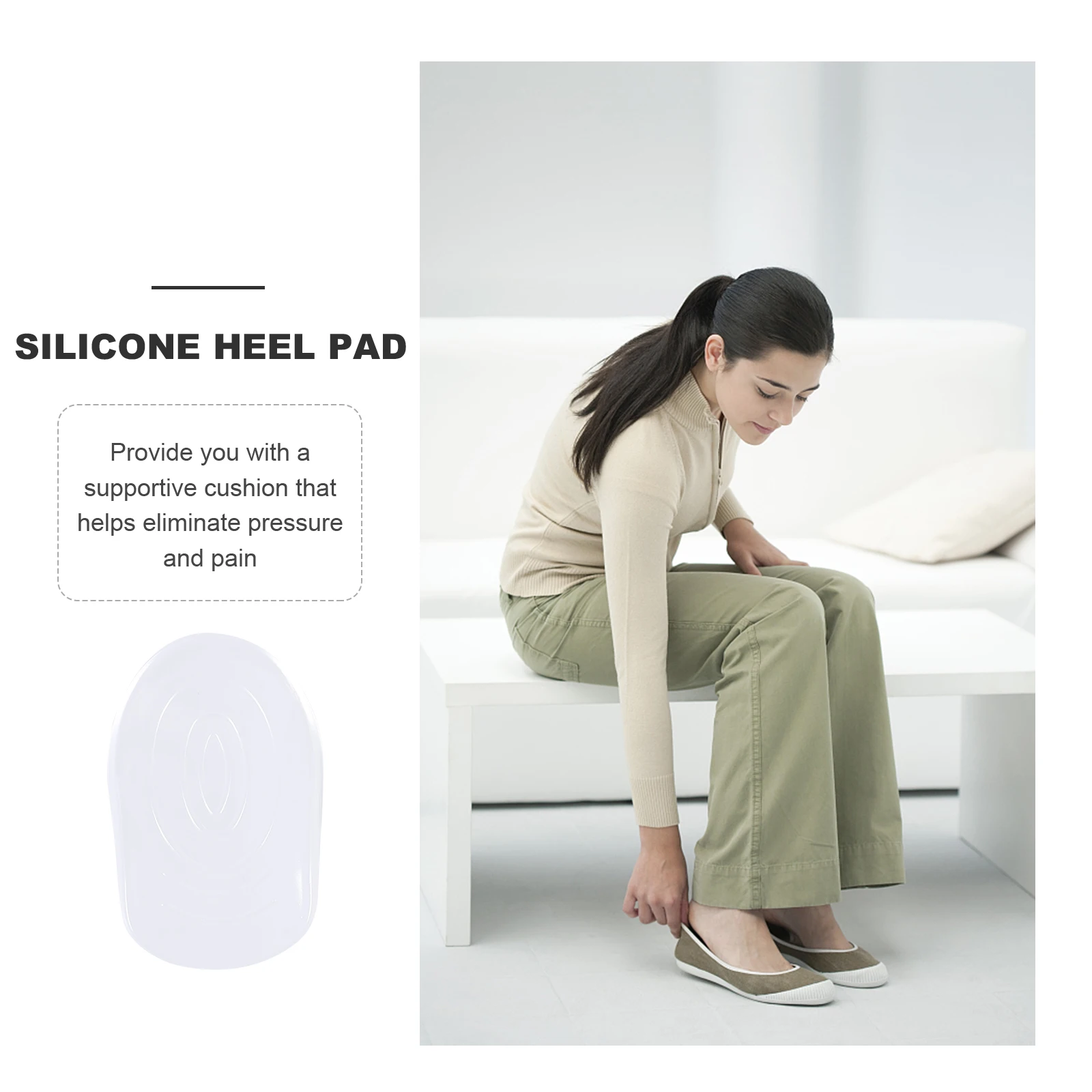 

6 Pairs Silicone Heel Pads Thickened Foot Cushions Half Yard Insoles Plantar Fasciitis Relief Invisible Shoes Sneakers