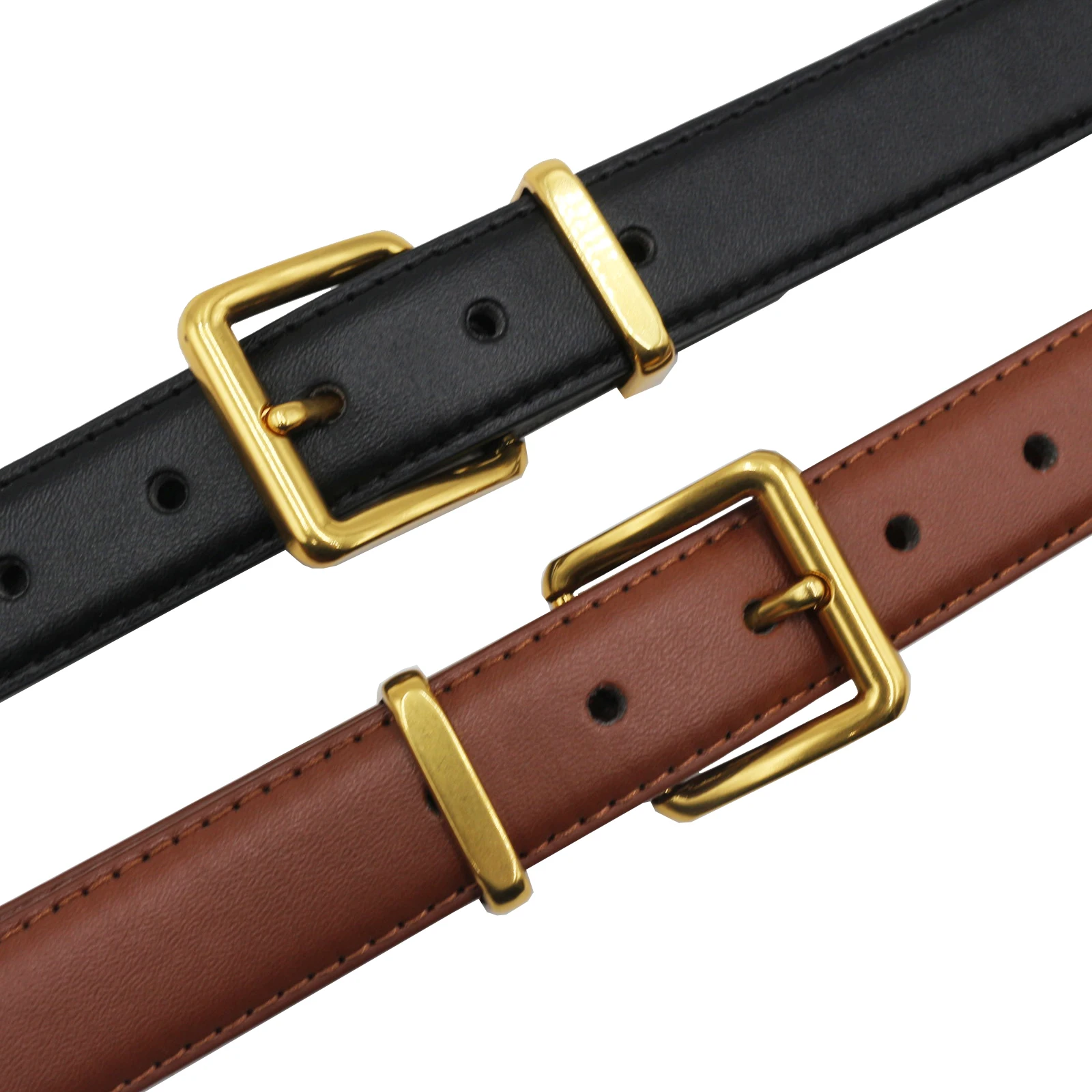 Genuine Leather Women Belts New Simple Metal Buckle Belt Girls Dress Jean Pants Waistband Belts for Lady Luxury Designer Brand