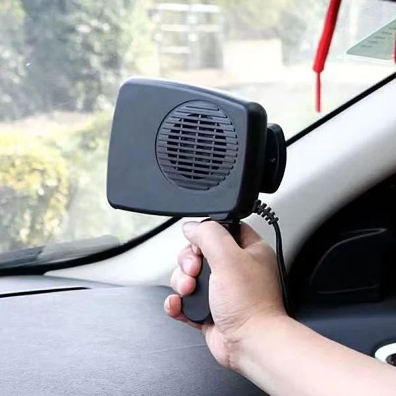 Heating Car Fan Fast Heating Defroster 200W Car Defogger 2 In1 Fast Heating & Cooling Fan Heater Plug Cigarette Lighter