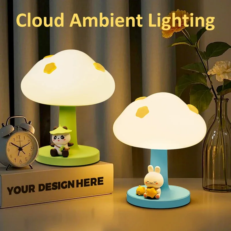 

Cute Led Table Lamp Desk Decoration Rechargeable Night Light for Reading Nursery Toddler Bedroom Brightness Dimmable Kids Gift
