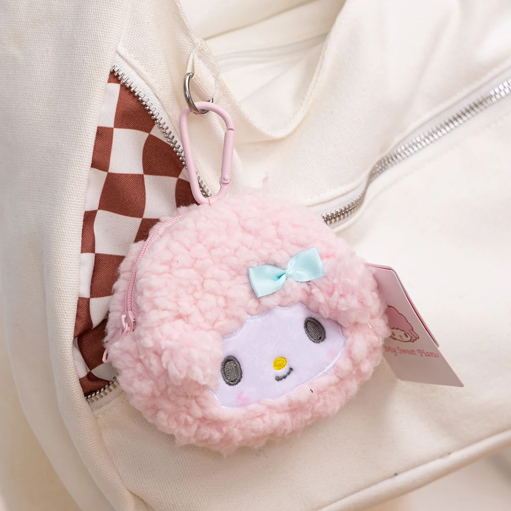 سانريو البيانو الأغنام أفخم المفاتيح ألعاب من نسيج مخملي دمية كيرينغ ظهره قلادة الفتيات سيارة الهاتف معلقة أفخم سلاسل المفاتيح محفظة نسائية للعملات المعدنية