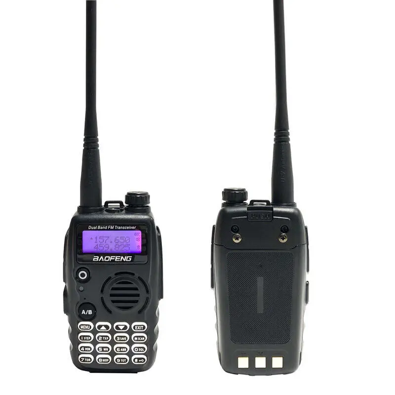 2 uds negro nuevo Walkie Talkie BaoFeng BF-A52 VHF 136-147MHz y UHF 400-520MHz banda Dual 5W 128CH VOX Radio bidireccional