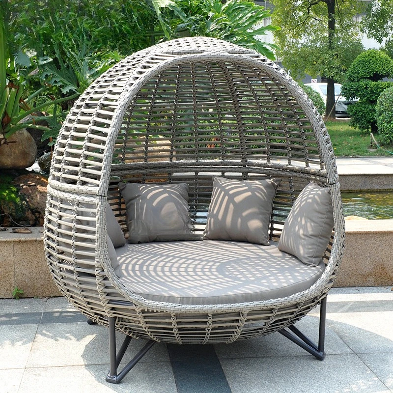 Outdoor Swing Balcony Household Adult Indoor Floor to Floor Hand Woven Hanging Basket Cradle Chair Bird's Nest Furniture