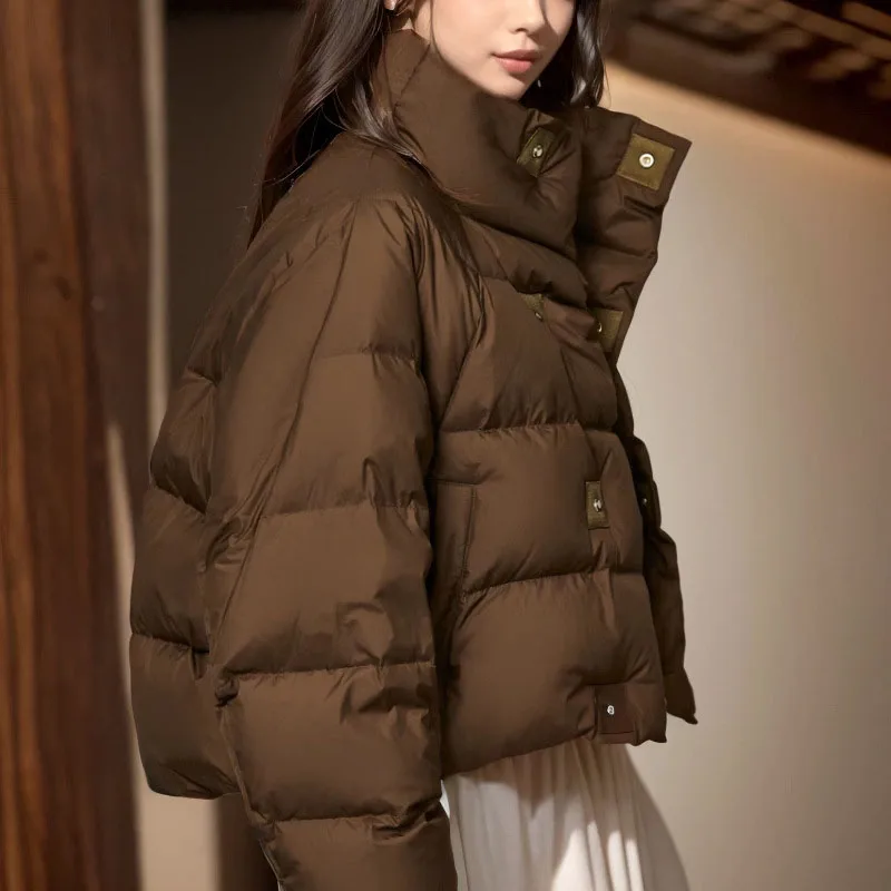 Female Clothing Fashion Korean Version Solid Color Winter Women Cotton Jacket 2024 New Warm Short Women Down Cotton Coat H52