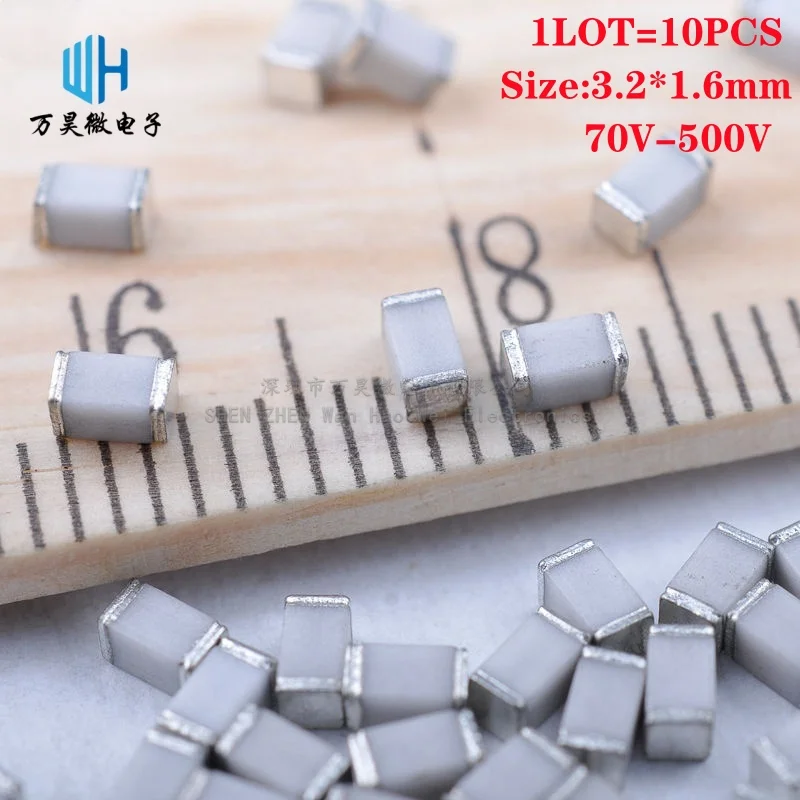 

10PCS/LOT ceramic gas discharge tube 3.2X1.6mm SMD3216-070N SMB90XM B32-150-LF SC1206-200ASMD BS091N 300V 470V Surge protective