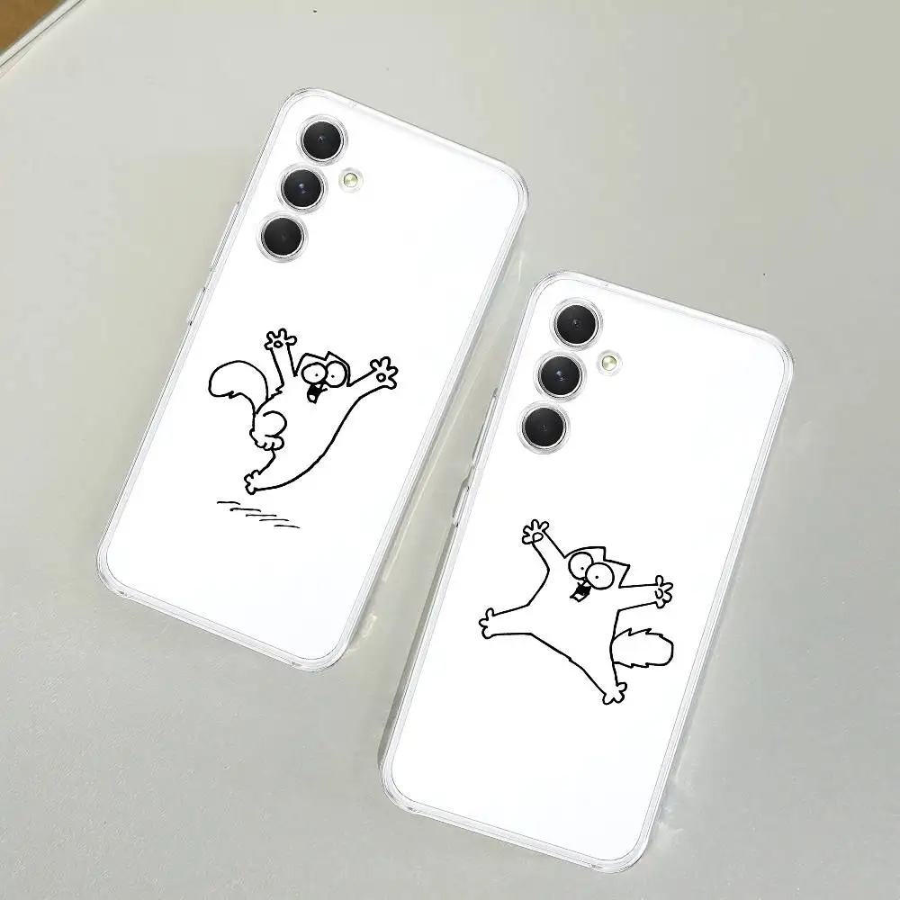 

Funny S-Simons Cat Phone Case For Samsung Galaxy A52 A12 A51 S21 Edge S22ULTRA S23 S24 S25LITE Plus Ultra Transparent Cover