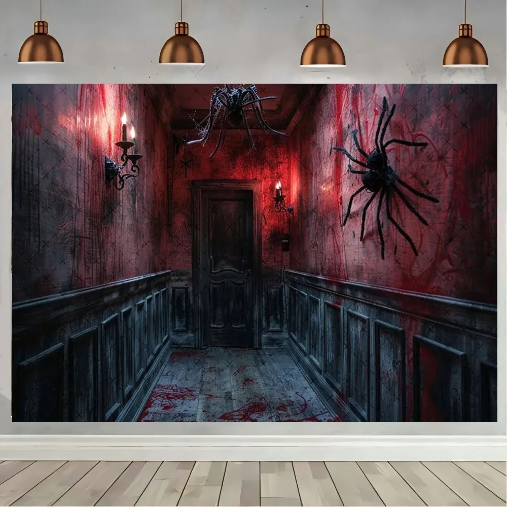 

Halloween Party Decor Backdrop Room Creepy Scary Witch House Family Party Portrait Photography Background Photo Studio