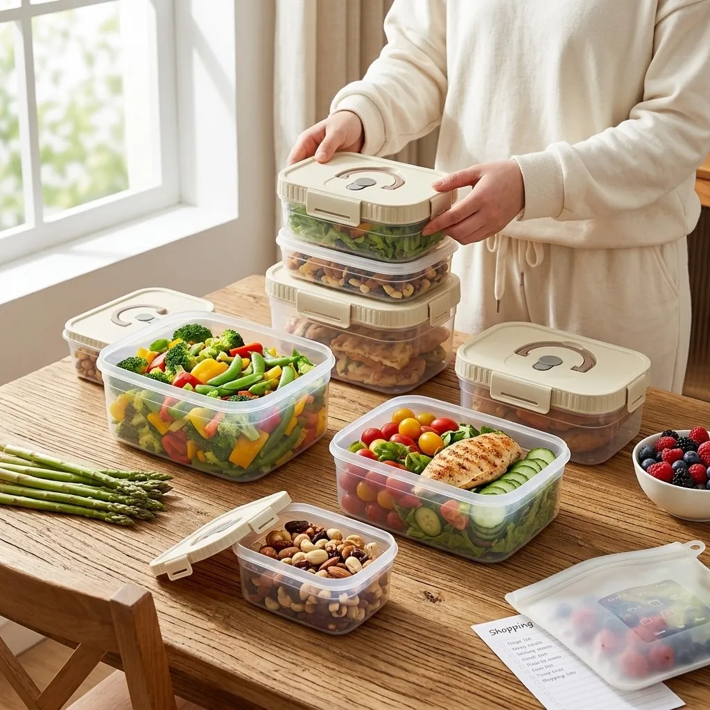 Stackable Food Storage Box Large Capacity Bread Box Fruit Vegetable Storage Container Refrigerator Plastic Fresh-keeping Box