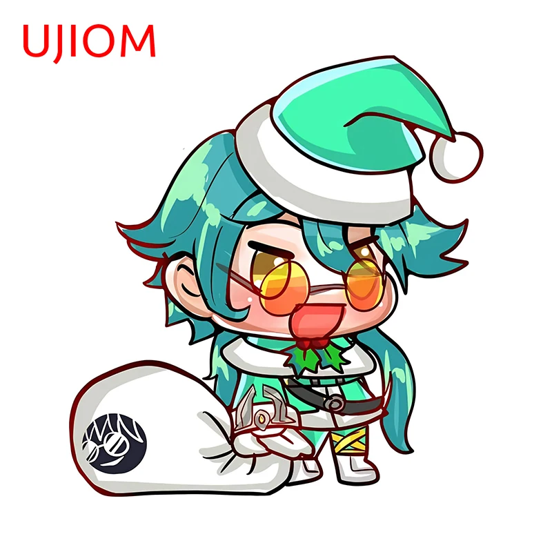 UJIOM 13cm X 12.2cm Lovely Ezreal Heartsteel Padoru League of Legends Wall Stickers Amusing Window Decor Decal Funny Wallpapers