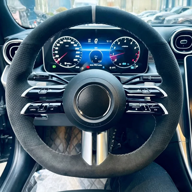

Чехол для руля из замши ручной работы для Mercedes-Benz AMG GT A35 A45 A45S C43 CLS53 E53 E63 EQE 43 53 SL43 SL55 SL63