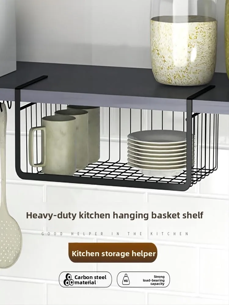 

Thiened Kitchen Storage Ra Подвесная корзина под столом Органайзер для шкафа Многослойная перегородка elf Dormi Утилитарный