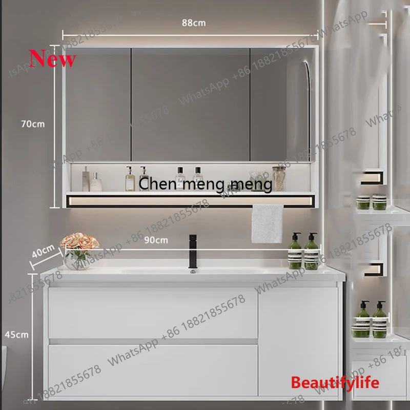 

a48 Vintage Partition Bathroom Vanities Toilet Vanity White Light Bathroom Vanities Mirrors Storage Mobiletto Bagno Home Furnitu