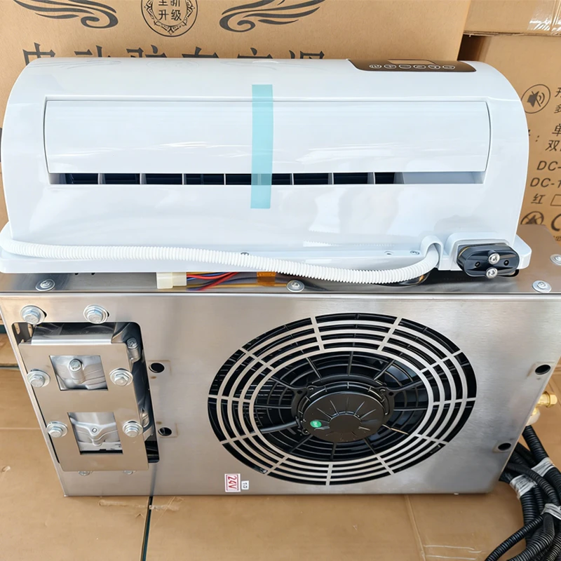 Iron Material 24V Truck Sleeper Parking Cooler AC Kit 12V Electric Tractor Cab Air Conditioner Split Air Conditioner