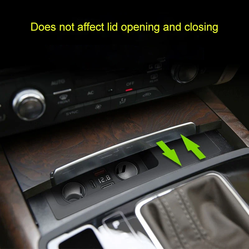 لوحة شحن لاسلكية لأودي A6L A7 c7 2012-2018 مزدوجة من النوع c 65 وات لوحة شحن سريعة ملحقات حامل شحن الهاتف المحمول #5