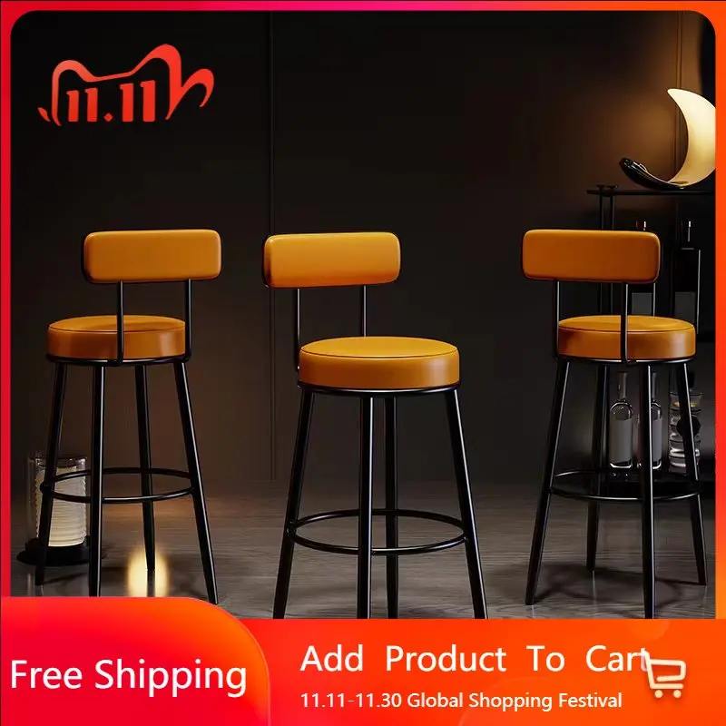 

High Luxury Bar Chairs Modern Reception Desks Counter Office Metal Barstools Barber Relaxing Banqueta Lounge Suite Furniture