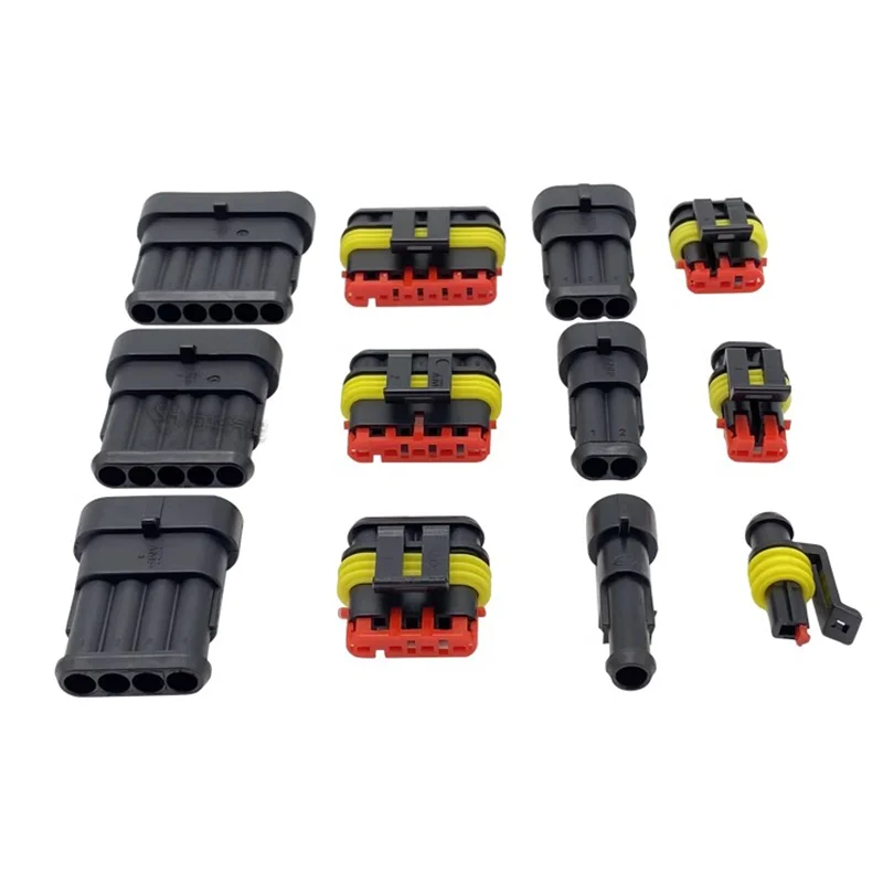 20/50/100Sets 1.5 Series AMP Automobile Connectors 1/2/3/4/5/6 Pin Super Seal Waterproof  Electrical Wire Connector PA66 Nylon