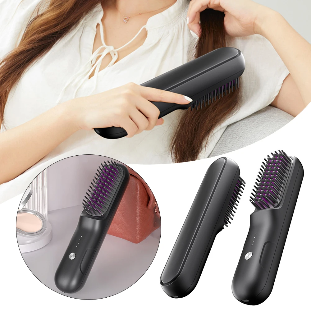 

Cordless Hair Straightener Comb Sturdy Anti-Scalding Detangling Easy Carrying Electric Detangling Hair Comb For All Hair Types