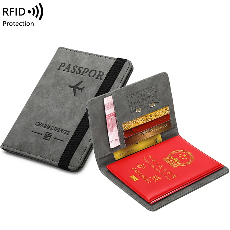 Passport and Vaccine Card Holder Combo PU Leather Passport Holder Passport Covers Passport Wallet for Women/Men to Travel