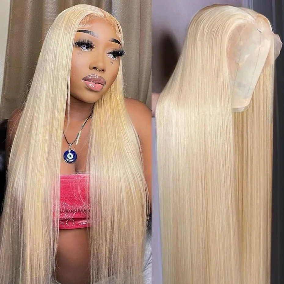 613 Colored Bone Straight Human Hair Wigs 13x6 HD Transparent Lace Frontal Wigs Brazilian Remy 30 32 34 36 38 40 Inch 360 Full Lace Wig 180% 210% 250% Density Pre Plucked With Baby Hair Honey Blonde 13x4 Lace Front Wigs For Women