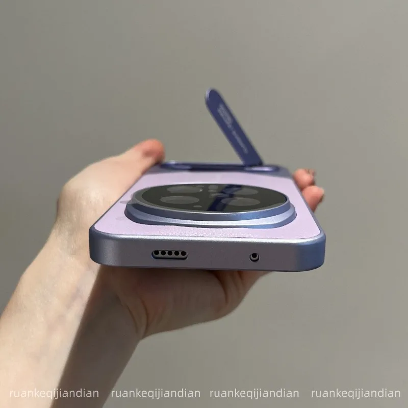 Etui na Honor Magic 8 7 6 Pro, proste, z podpórką, wzór ze skóry PU, galwanizowane, twarda obudowa PC, pyłoszczelna, antypoślizgowa, z bumperem. — zdjęcie produktu 5