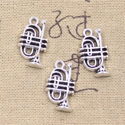 10pcs Charms Musical Instruments Cornet 22x12mm Antique Silver Color Pendants Making DIY Handmade Tibetan Finding Jewelry