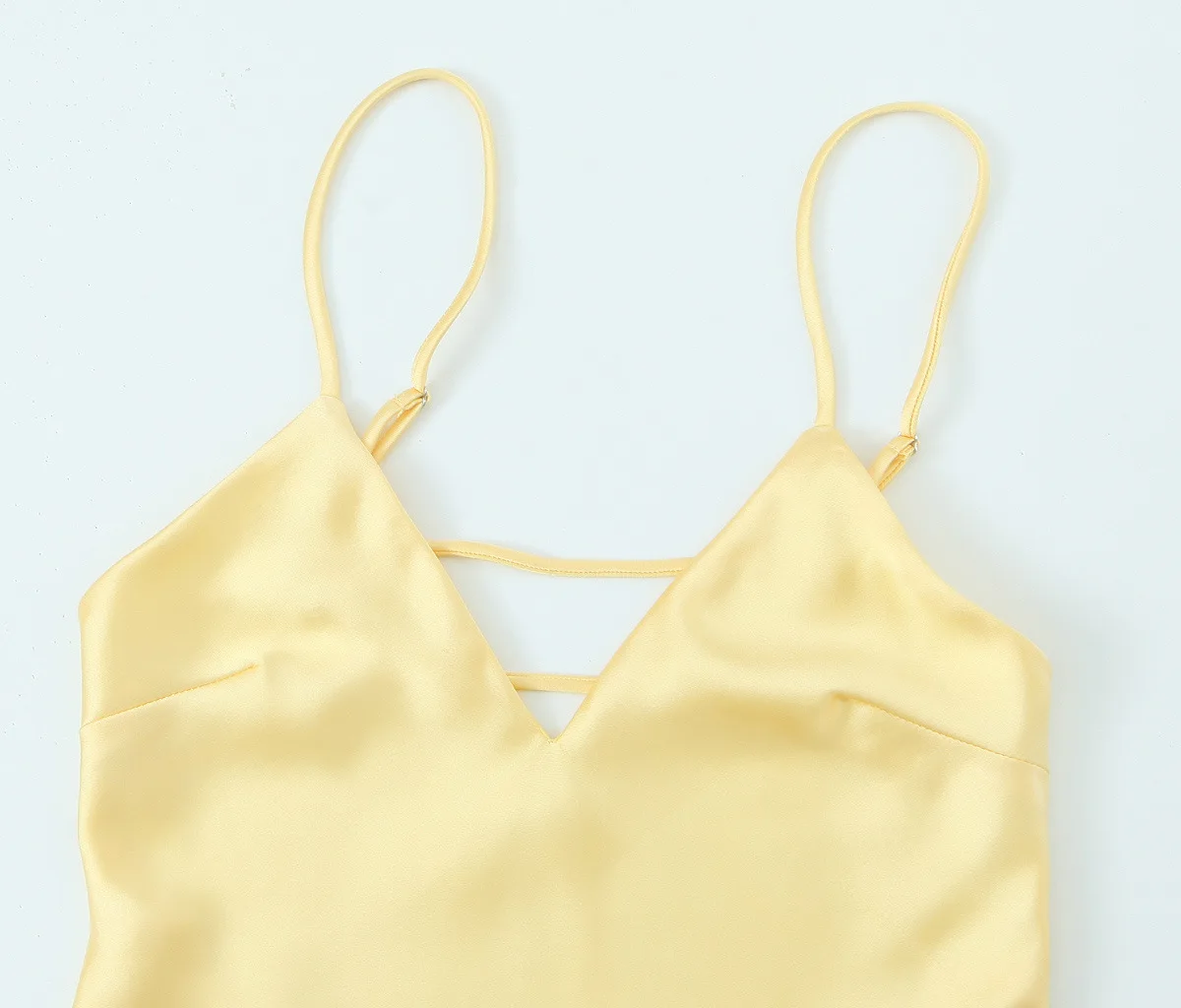 Cetim sem costas sexy vestido longo para mulheres moda sem mangas cinta de espaguete com decote em v vestidos 2025 verão vocação festa vestidos